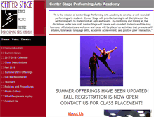 Tablet Screenshot of centerstage-arts.com